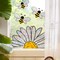 5pcs Bee Sunflower Window Stickers - Double-Side Glass Decals (White)